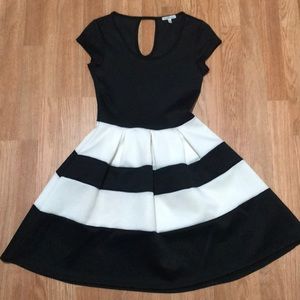 Charlotte Russe Black&White Striped Dress w/flare